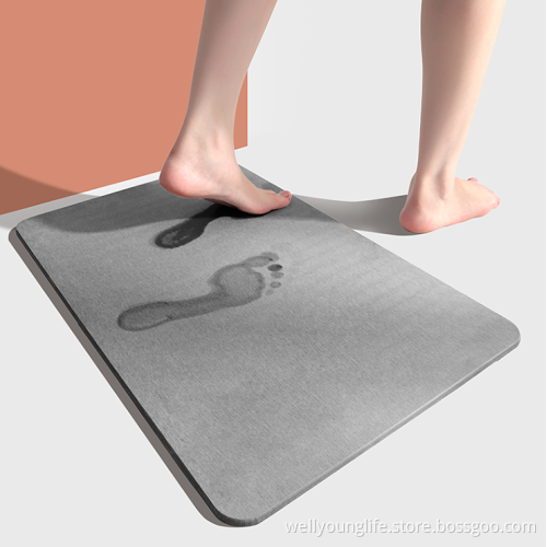Fast drying water absorbent diatomite bath carpet